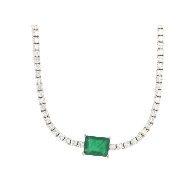 Emerald DIamond Tennis Necklace