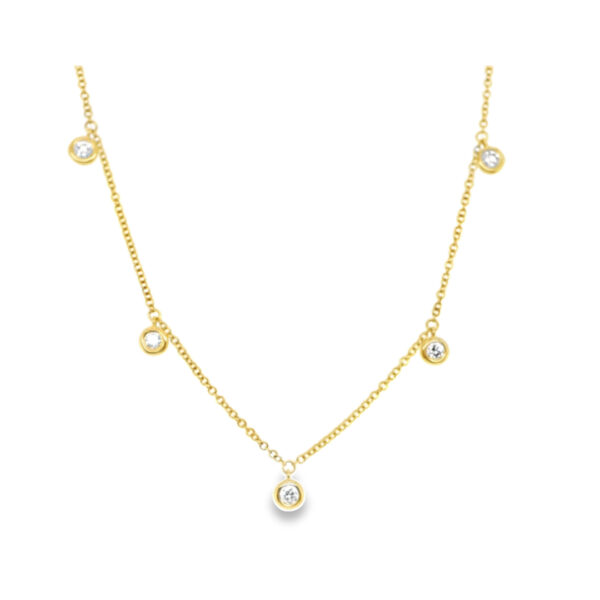 Five Diamond Gold Necklace