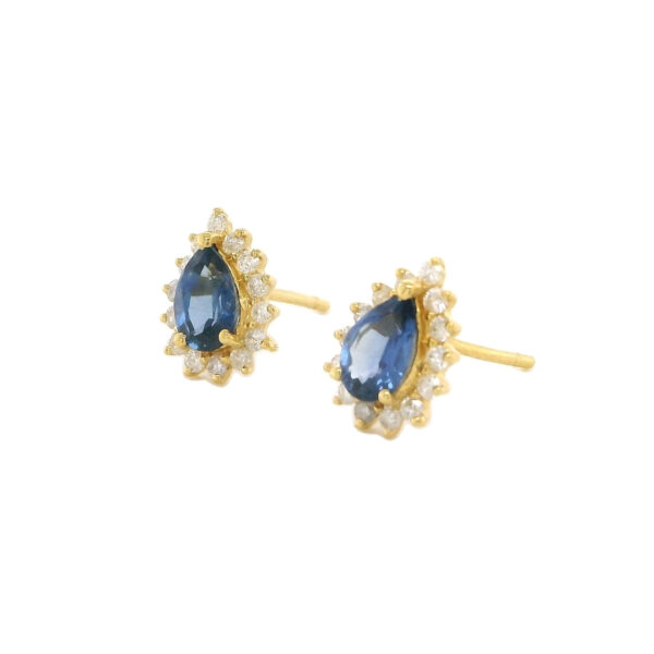 Pear Diamond and Sapphire Earrings