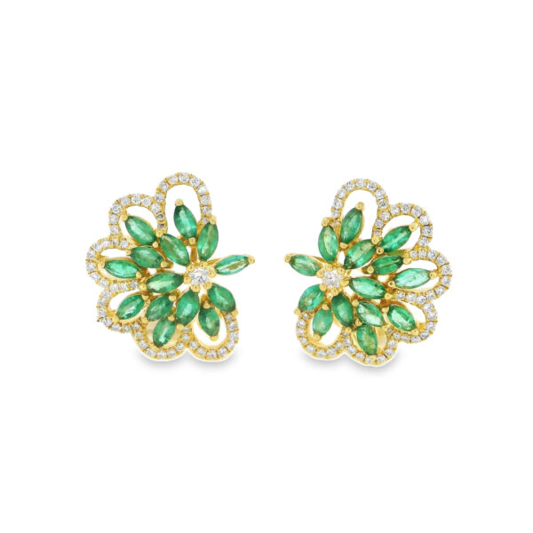 Emerald Floral Earrings