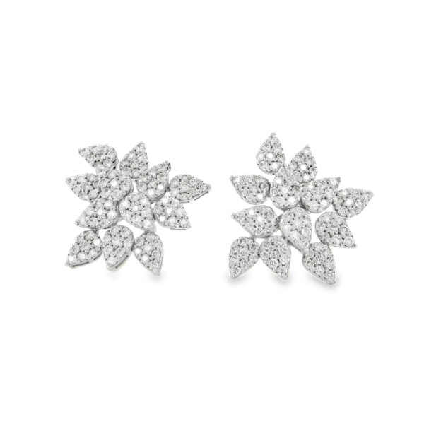 Elegant Diamond Flower Earrings