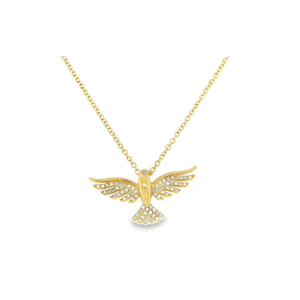 Gold Bird Pendant with Diamonds