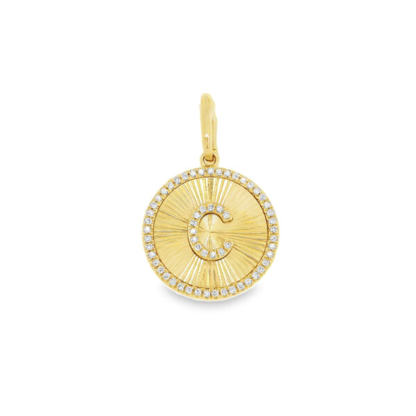 Gold Letter C Pendant with Diamonds