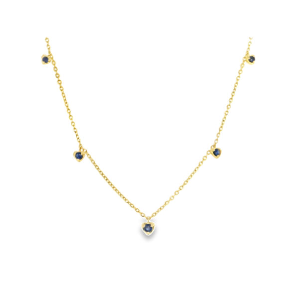 Gold Necklace with Sapphire Gems