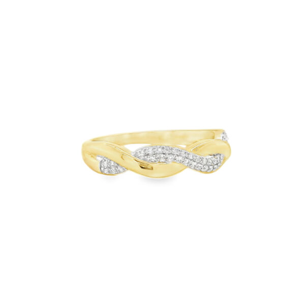 Intertwined Gold and Diamond Ring