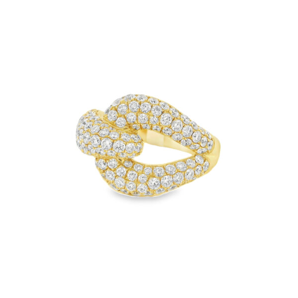 Knot Diamond-Encrusted Gold Ring