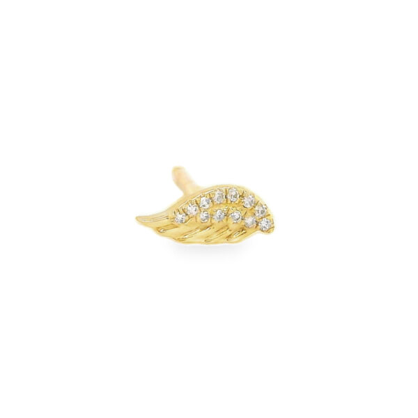 Single Diamond Golden Wing Earring