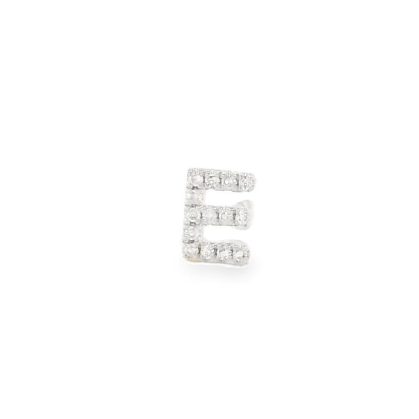 Single Diamond Letter E Stud