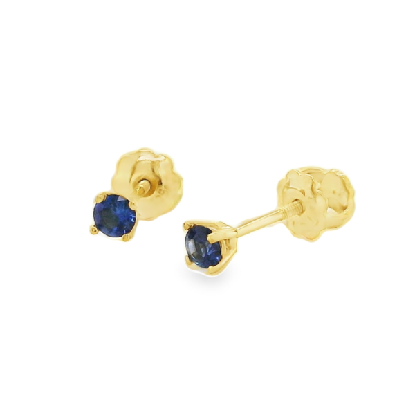 Baby Gold Sapphire Stud Earrings