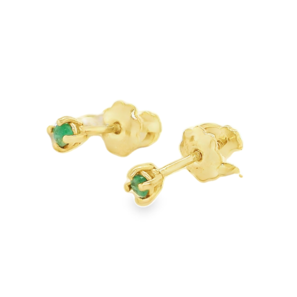 Baby Gold and Emerald Earrings