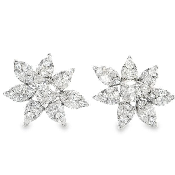 Diamond Flower Earrings