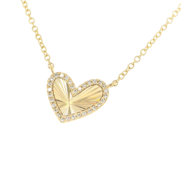 Diamond Yellow Gold Heart Necklace