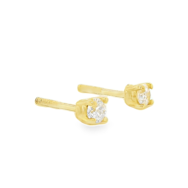 Diamond Yellow Gold Stud Earrings