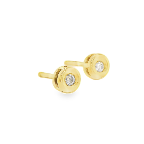 Diamond Yellow Gold Stud Earrings