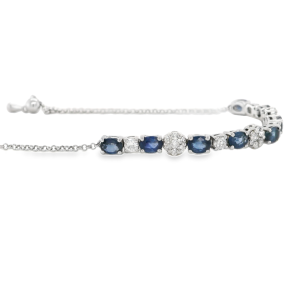 Diamond and Sapphire Half Tennis Bracelet