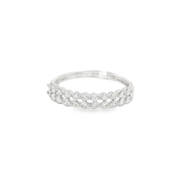 Double Diamond Row Half Eternity Ring