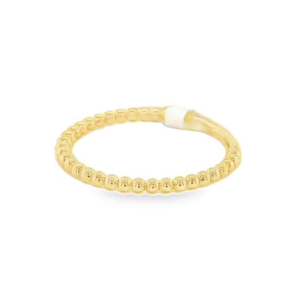 Elegant Beaded Gold Pinky Ring