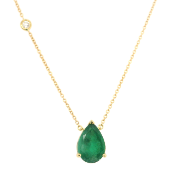 Emerald Drop Pendant Necklace