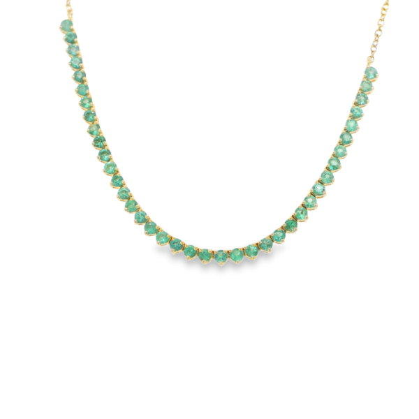 Emerald Half Tennis Necklace