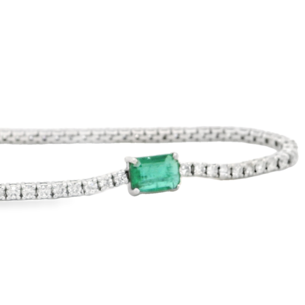 Emerald and Diamond Tennis Bracelet