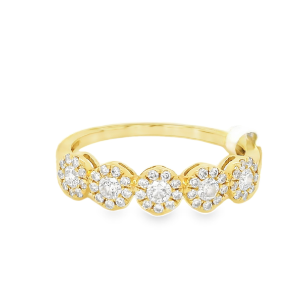 Five Circle Gold Diamond Ring