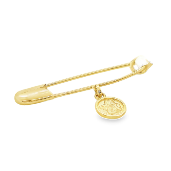 Gold Safety Pin Brooch