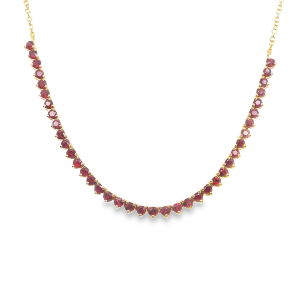 Half Ruby Tennis Necklace