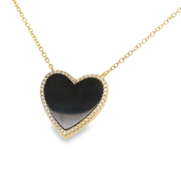 Heart Onyx Charm Necklace