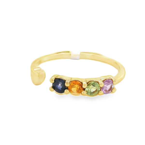 Multicolored Natural Gemstone Ring