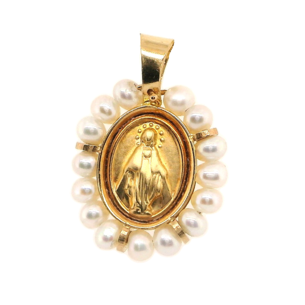 Pearl Virgen Mary Pendant