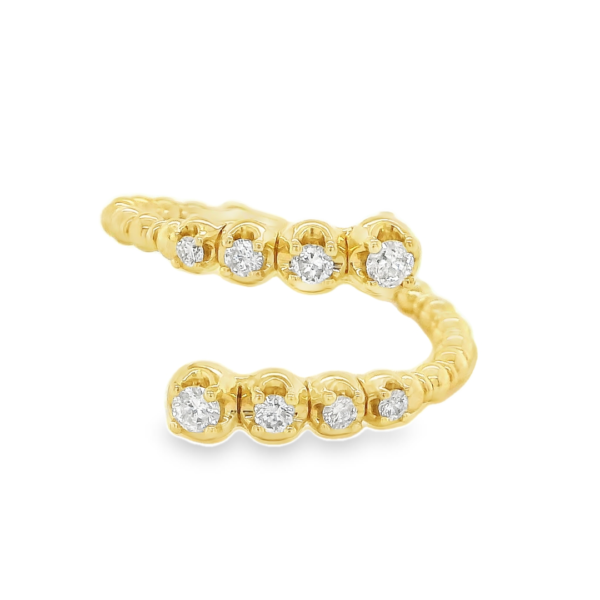 Semi Open Gold Diamond Ring