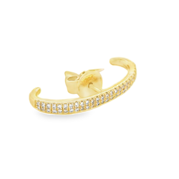 Single Diamond Gold Cuff Earring