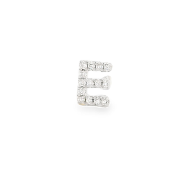 Single Diamond Letter E Stud