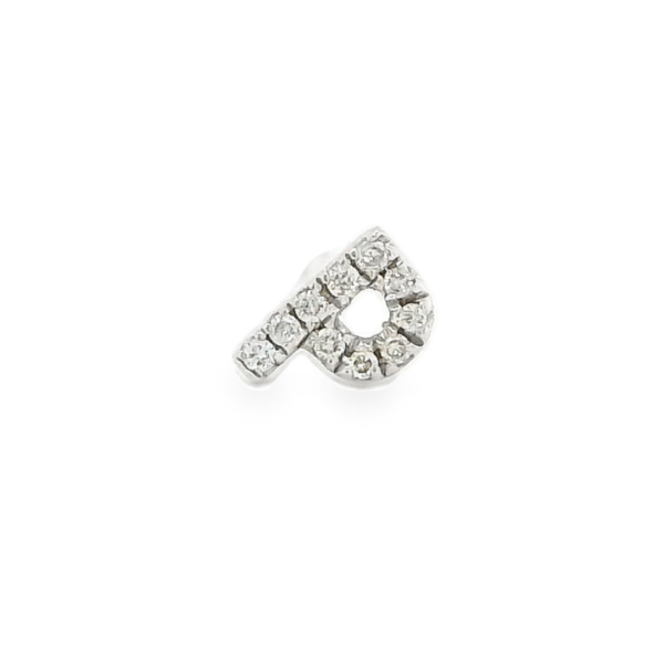 Single Diamond Letter P Stud