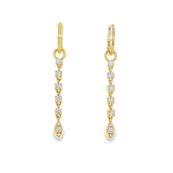 Yellow Gold Diamond Drop Earrings