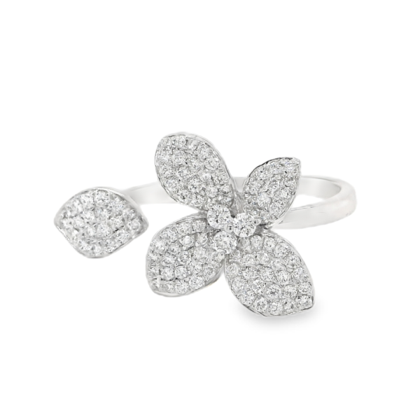 Diamond Flower Leaf Ring