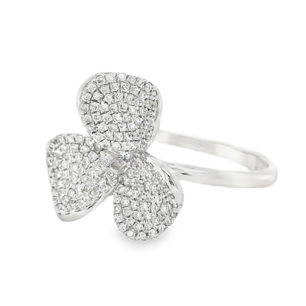 Diamond Pavee Flower Ring