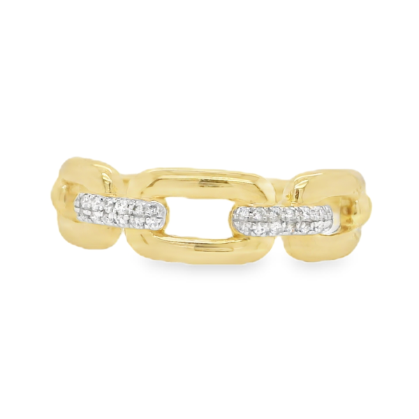 Diamond Yellow Gold Chain Ring