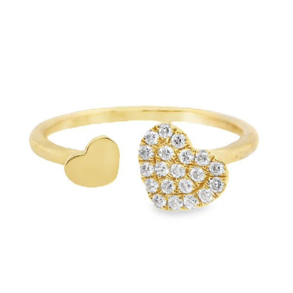 Heart Diamond and Yellow Gold Ring