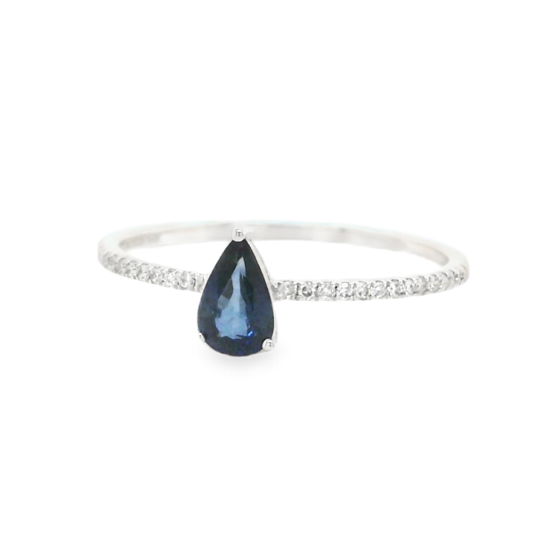 Pear Shaped Sapphire Diamond Ring