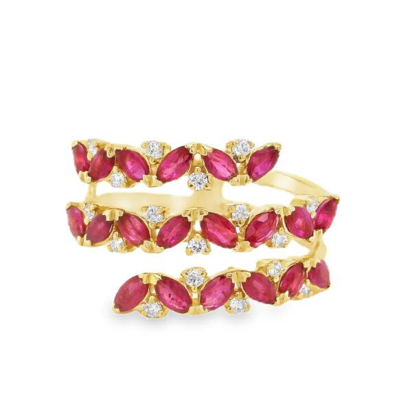 Ruby N Daimond Yellow Gold Ring