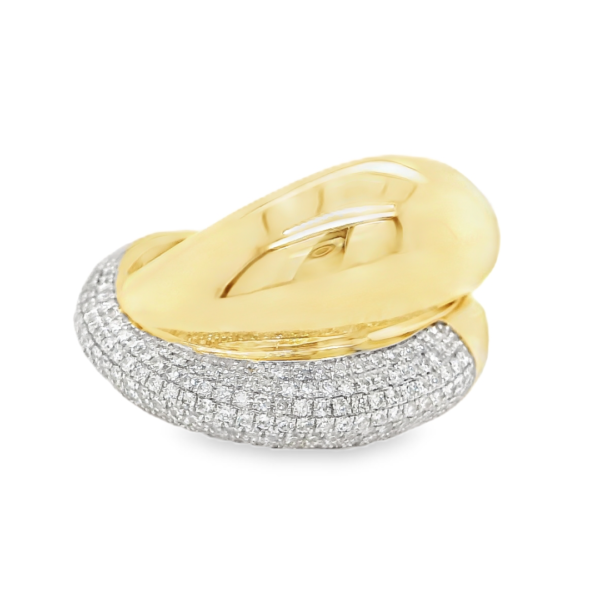 Yellow Gold and Diamond Drop Ring