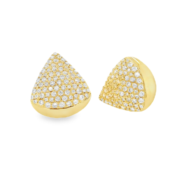 Diamond Yellow Gold Triangle Earrings